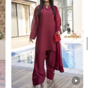 BRAND NEW Red Farshi Shalwar